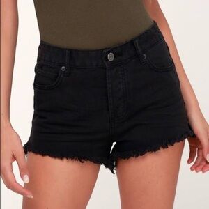 NEW Amuse Society Shoreline Black Denim Shorts Size 29